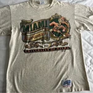 Vintage Miami Hurricanes Shirt Mens Large Smoking Single Stitch Capitol Graphics